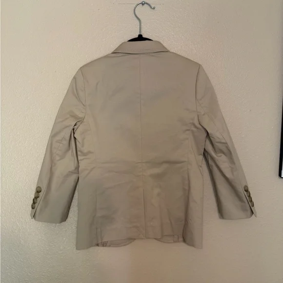 NEW J Crew Crewcuts Thompson Cotton Blend Khaki Blazer Jacket Boys Size 4-5 - Picture 3 of 4